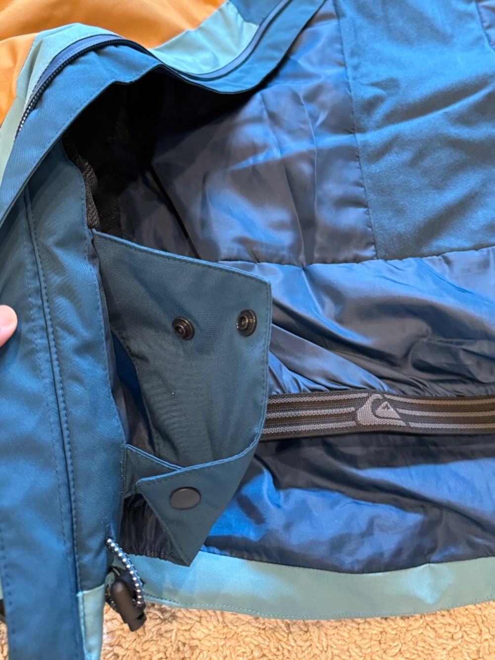 Quiksilver Boys 14 L DryFlight 15K Snowboard Ski Jacket Colorblock - Picture 8 of 13